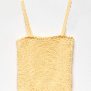 yellow ruffled tank top tillys